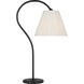 Amber Lewis Dume 23.5 inch 15 watt Aged Iron Arched Table Lamp Portable Light in Silk Pleated