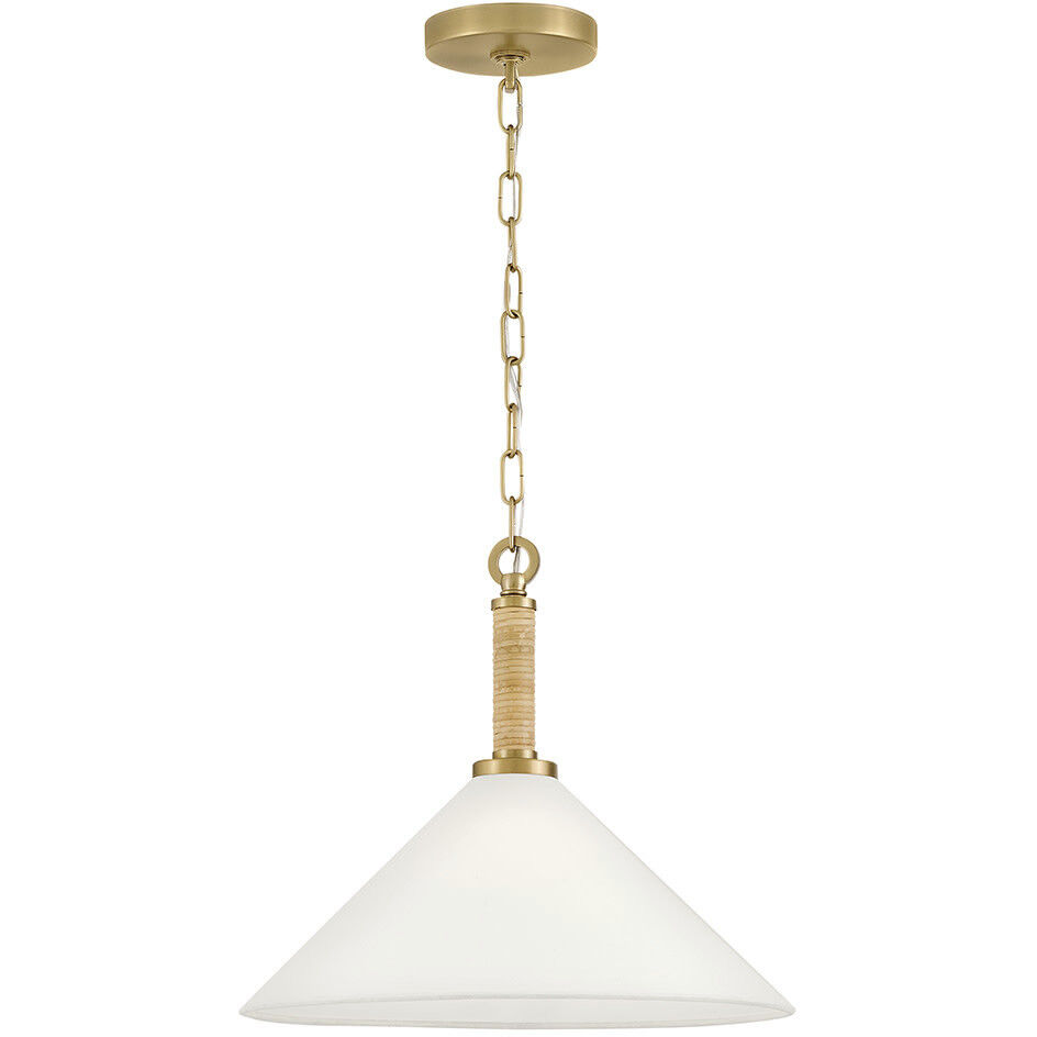Cove 1 Light 16 inch Lacquered Brass Pendant Ceiling Light