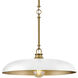 Sadie 1 Light 18 inch Lacquered Brass with Chalk White Pendant Ceiling Light