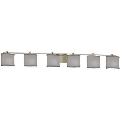Textile 6 Light 56.5 inch Brushed Nickel Bath Vanity Light Wall Light, Era Family, Choices
