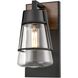 Lake Of The Woods 1 Light 11.5 inch Black and Ironwood on Metal Outdoor Sconce