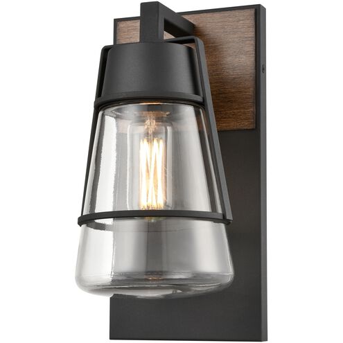 Lake Of The Woods 1 Light 11.5 inch Black and Ironwood on Metal Outdoor Sconce