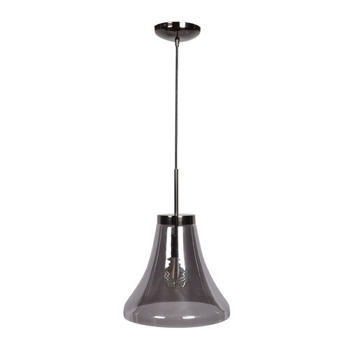 Simplicite 1 Light 12 inch Black Chrome Pendant Ceiling Light in Smoke