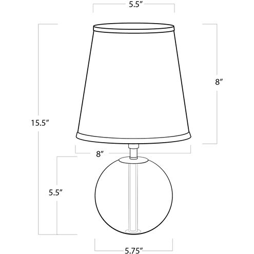 Sphere 15.5 inch 40.00 watt Clear Mini Lamp Portable Light