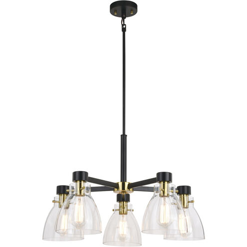 Elgin 5 Light 27 inch Black and Gold Chandelier Ceiling Light