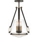 Eden Valley 3 Light 12 inch Smoked Iron/Aged Gold Pendant Ceiling Light, Convertible