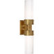 Thomas O'Brien Marais 2 Light 4.75 inch Hand-Rubbed Antique Brass Double Bath Sconce Wall Light in White Glass, Large