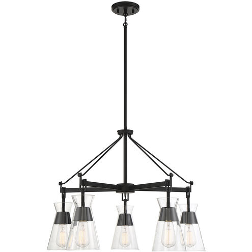 Lakewood 5 Light 28 inch Matte Black Chandelier Ceiling Light, Essentials