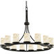 Alabaster Rocks 15 Light 42 inch Matte Black Chandelier Ceiling Light in Incandescent, Cylinder