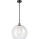 Ballston Athens LED 13.75 inch Black Antique Brass Pendant Ceiling Light in Seedy Glass
