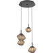 Mesa LED Matte Black Chandelier Ceiling Light, Multi-Port Round