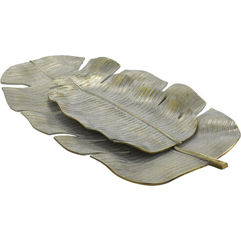 Pattee Gold/White Patina Trays, Set of 2