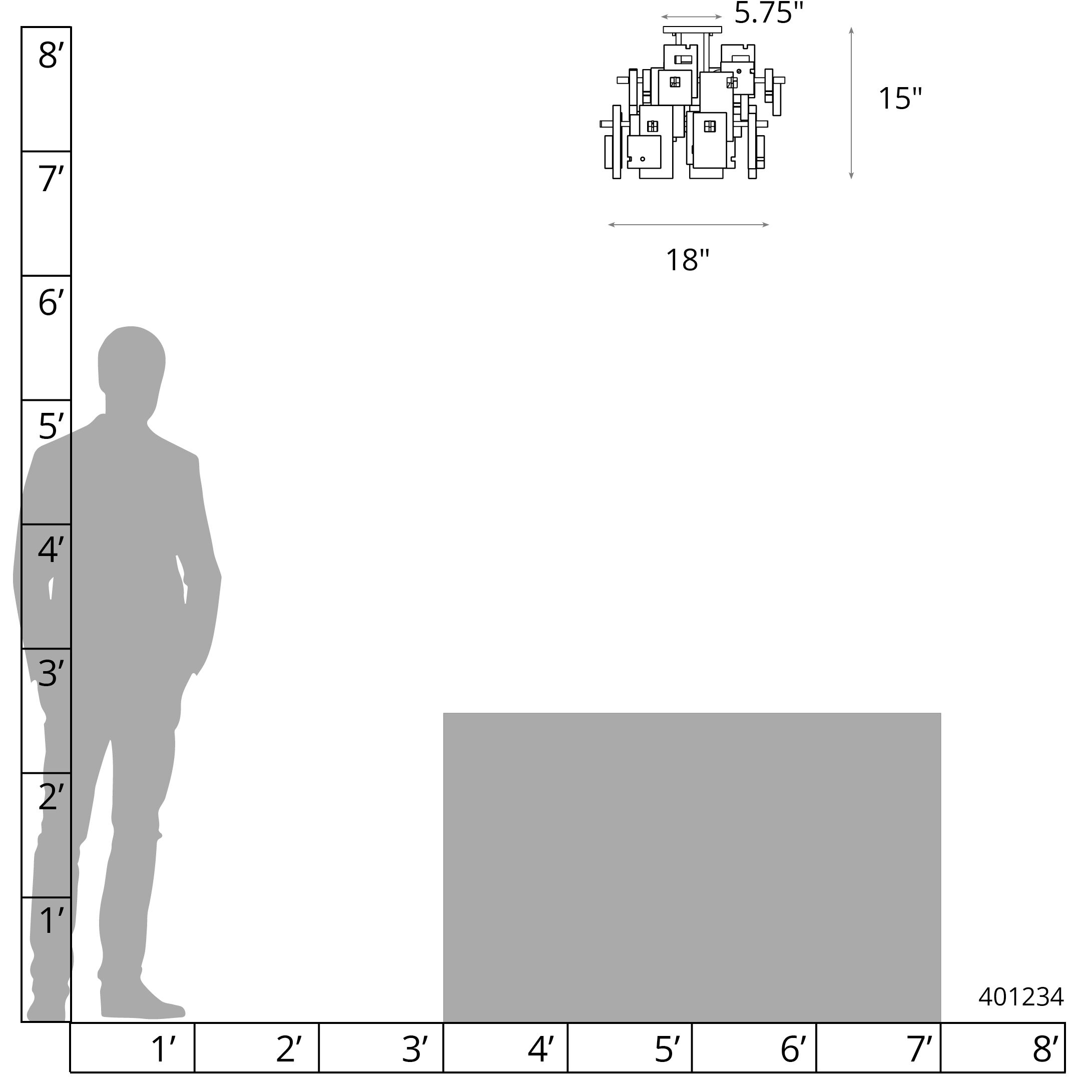 Fusion 5 Light 18 inch Coastal White Semi-Flush Ceiling Light