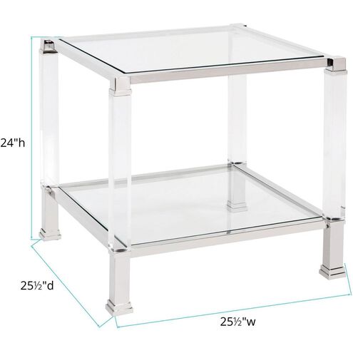 Clare 24 X 24 inch Silver Side Table