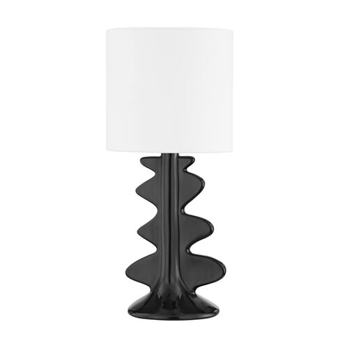 Liwa 22 inch 60.00 watt Aged Brass/Ceramic Gloss Black Table Lamp Portable Light in Aged Brass/Gloss Black