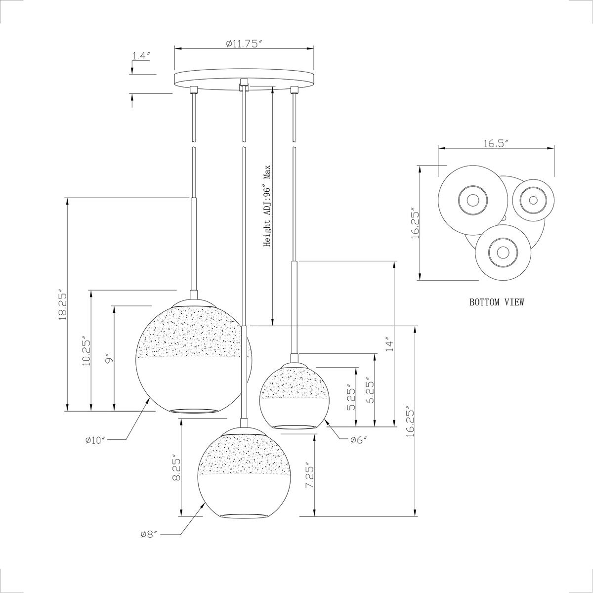 Callisto 3 Light 15.75 inch Soft Gold Pendant Ceiling Light