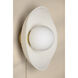 Bacia 1 Light 12 inch Aged Brass/Ceramic Raw Matte White Wall Sconce Wall Light
