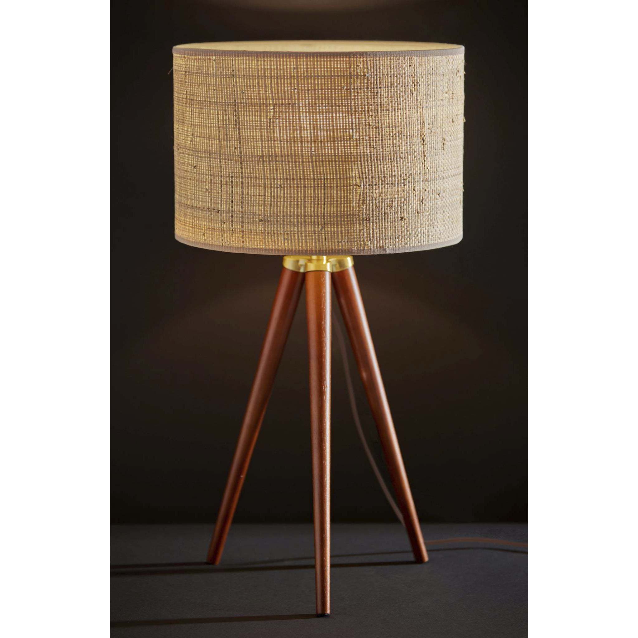 Jackson 26.25 inch 100.00 watt Walnut Wood with Antique Brass Accents Table Lamp Portable Light