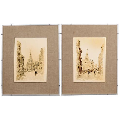 European Cities 30 X 24 inch Watercolor Prints