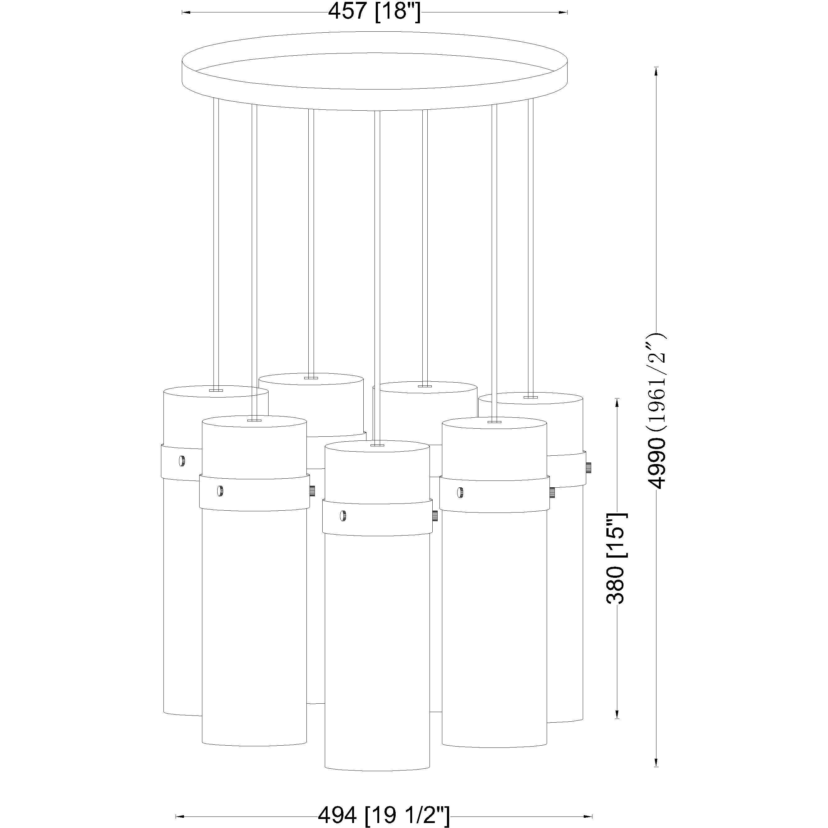 Fontaine 7 Light 19.5 inch Matte Black Chandelier Ceiling Light