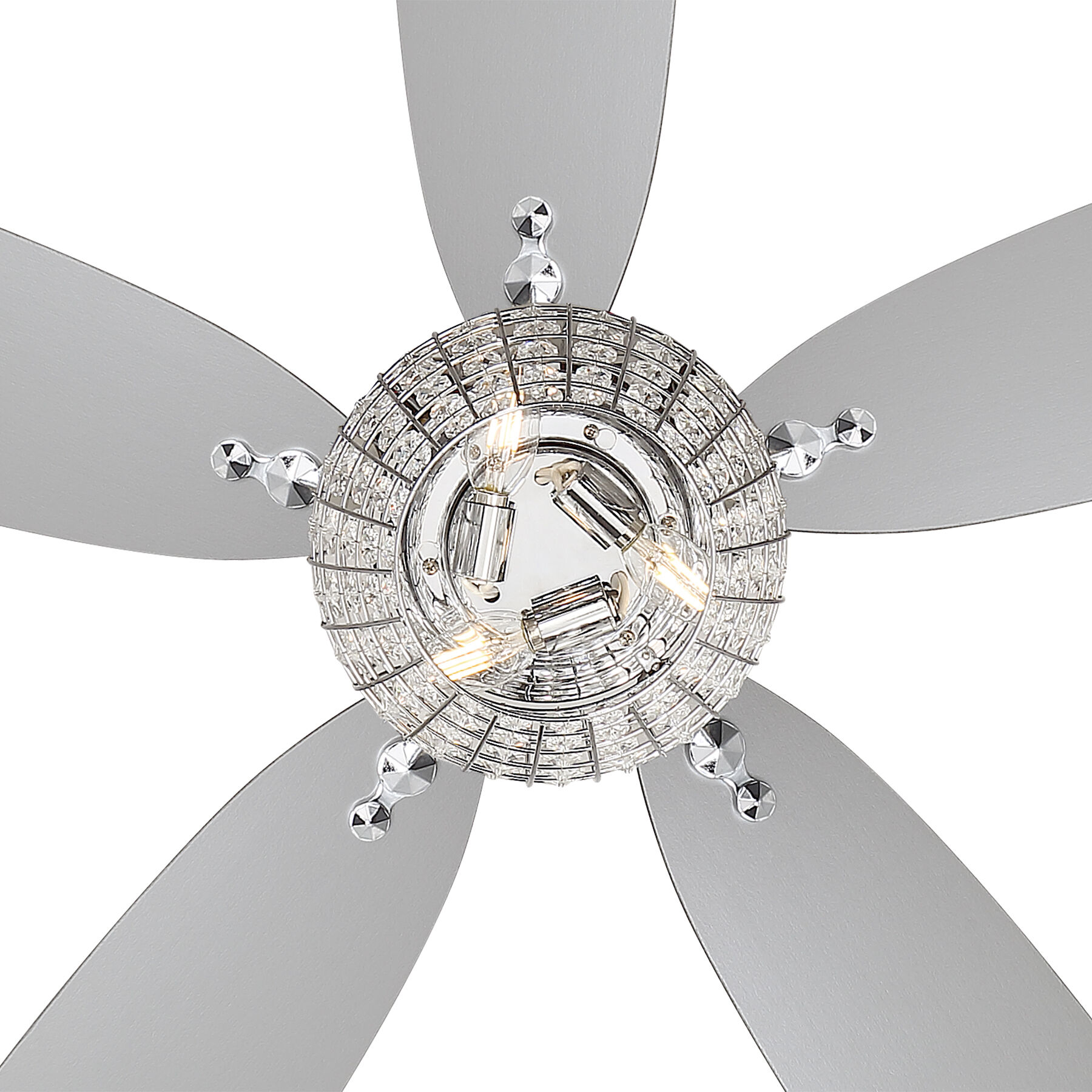 Bling 56 inch Chrome with Silver Blades Ceiling Fan
