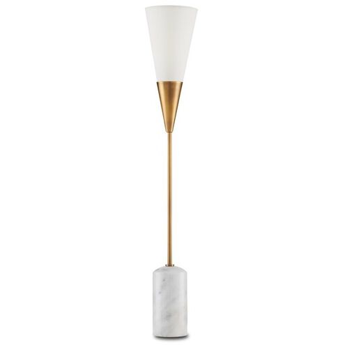 Martini 37 inch 7 watt Antique Brass and White Table Lamp Portable Light
