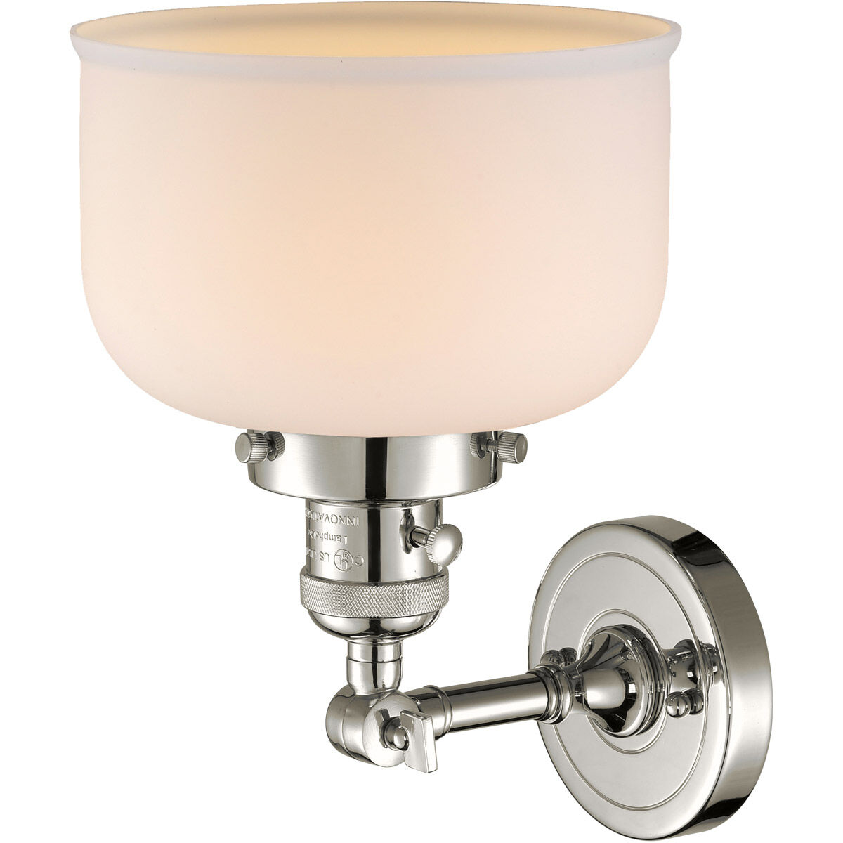 Franklin Restoration Large Bell LED 8 inch Polished Nickel Sconce Wall Light, Franklin Restoration