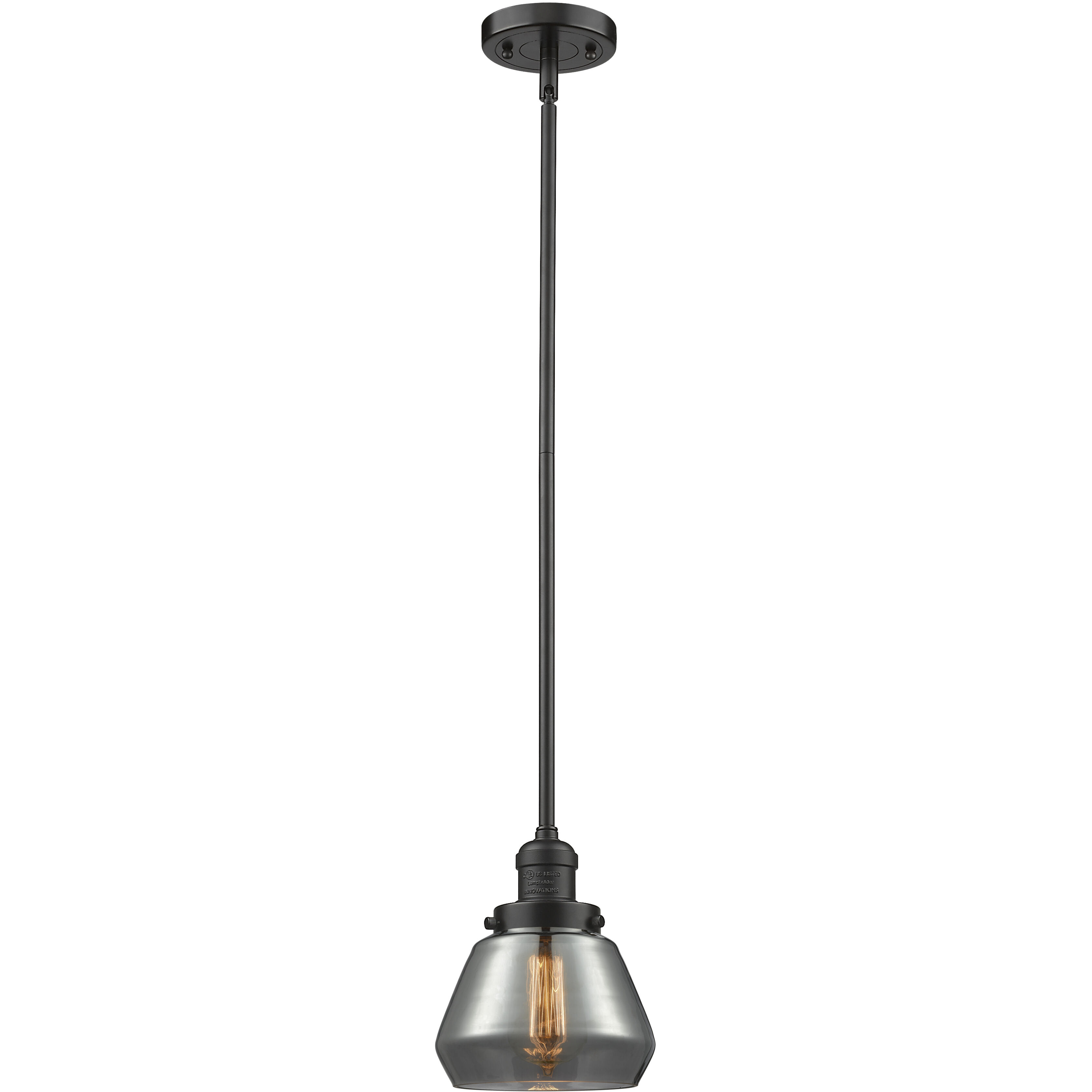 Franklin Restoration Fulton LED 7 inch Oil Rubbed Bronze Mini Pendant Ceiling Light in Plated Smoke, Franklin Restoration
