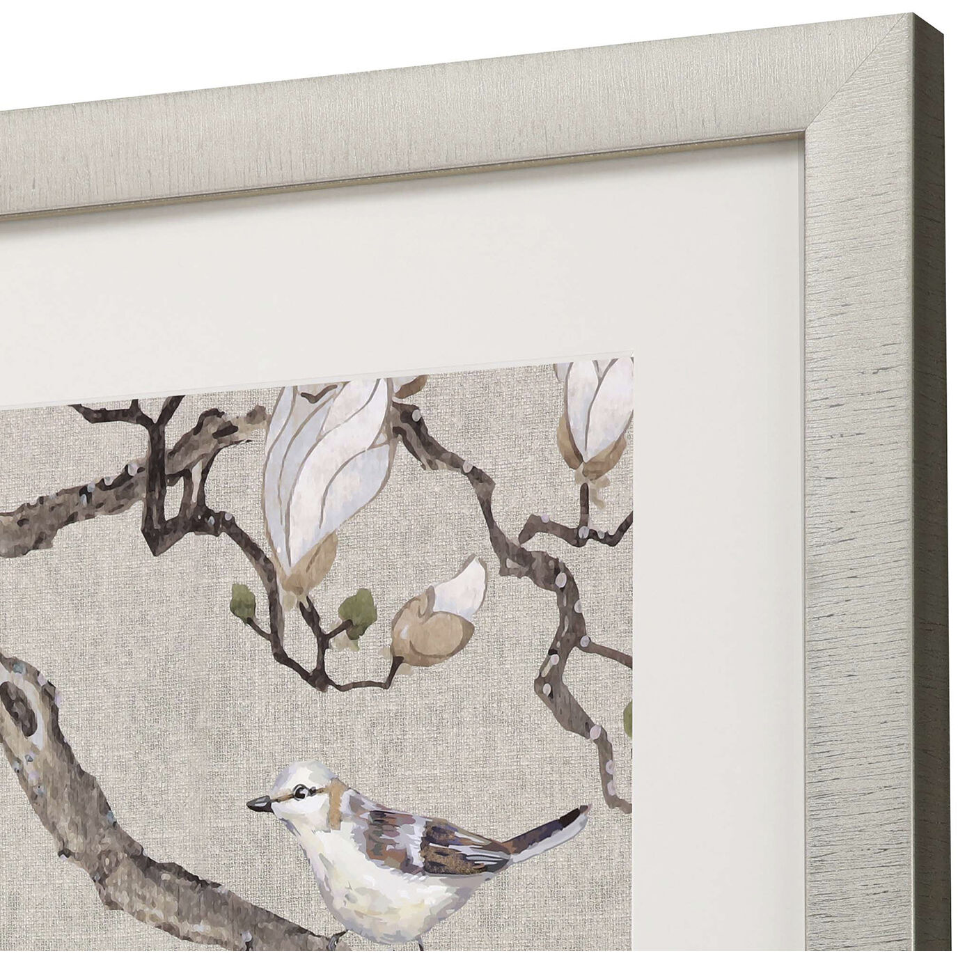 Magnolia Bloom Magnolia Blossom White and Beige and Brown and Neutral Framed Art