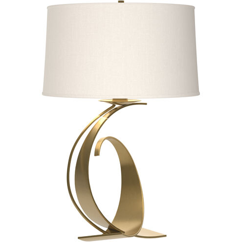 Fullered Impressions 29 inch 150 watt Modern Brass Table Lamp Portable Light in Natural Anna, Large