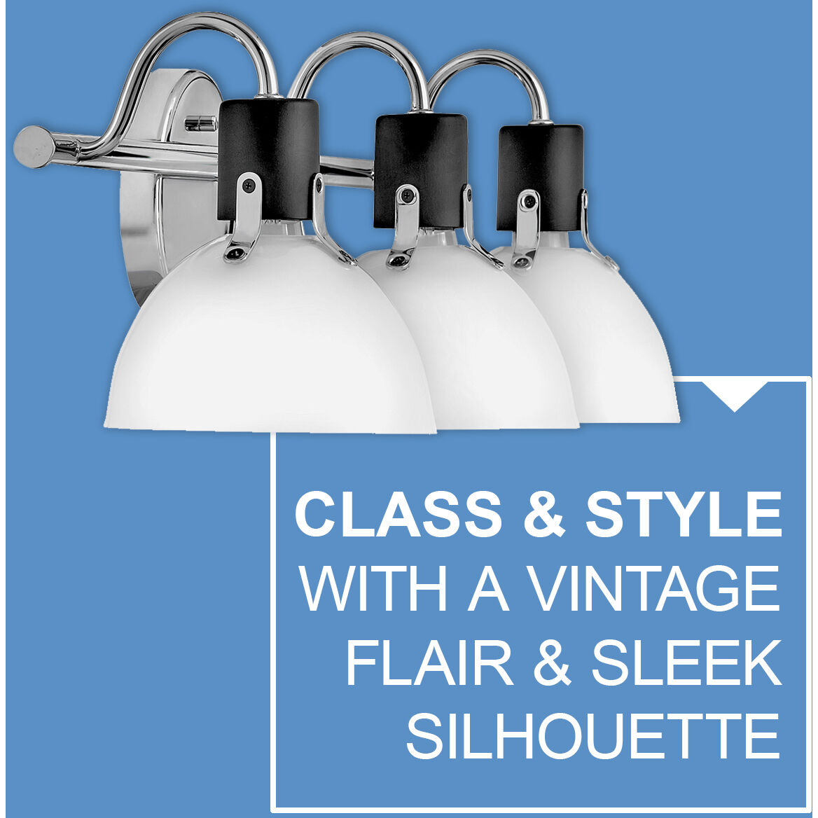 Argo 3 Light 24.5 inch Chrome with Black Vanity Light Wall Light