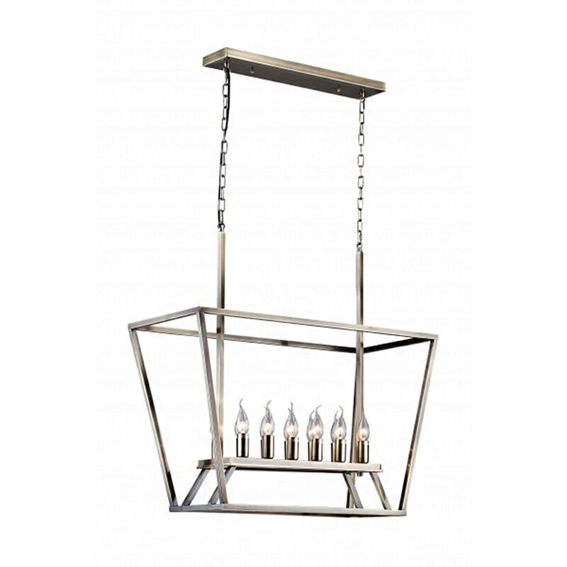 DU Series 14 inch Silver Metal Pendant Ceiling Light, Cage Frame