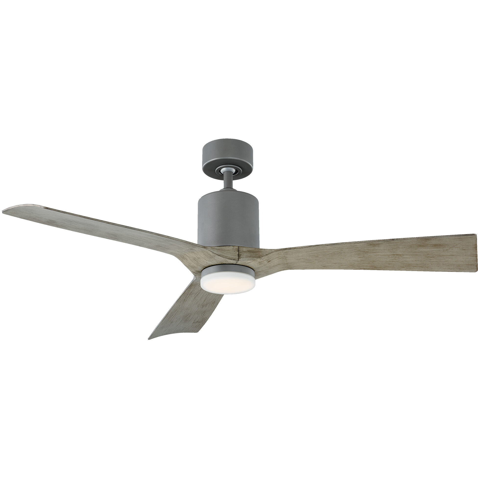 Aviator 54 inch Graphite and Weathered Gray with Weathered Gray Blades Downrod Ceiling Fan in Graphite Weathered Gray, Smart Ceiling Fan