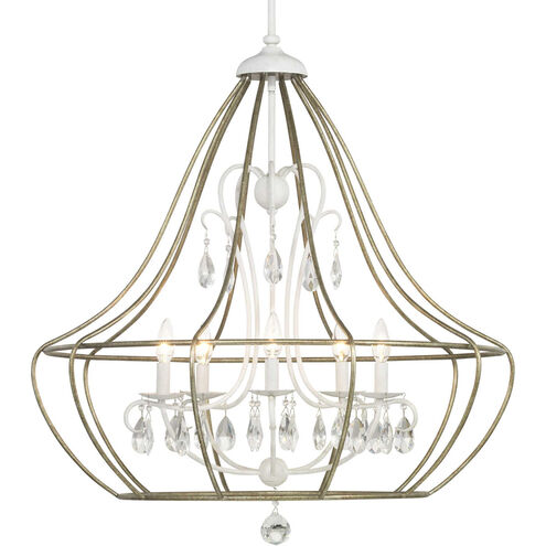 Fleurette 5 Light 32.13 inch Cottage White Chandelier Ceiling Light