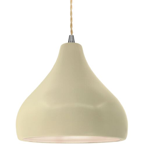 Radiance 1 Light 11.5 inch Brushed Nickel and Vanilla Gloss Pendant Ceiling Light