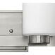 Miley 2 Light 13 inch Brushed Nickel Vanity Light Wall Light in Etched White