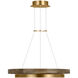 Sean Lavin Grace LED 30 inch Natural Brass/Weathered Oak Chandelier Ceiling Light