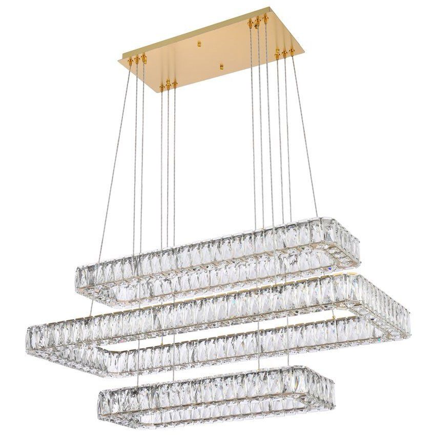 Monroe 3 Light 42 inch Gold Pendant Ceiling Light