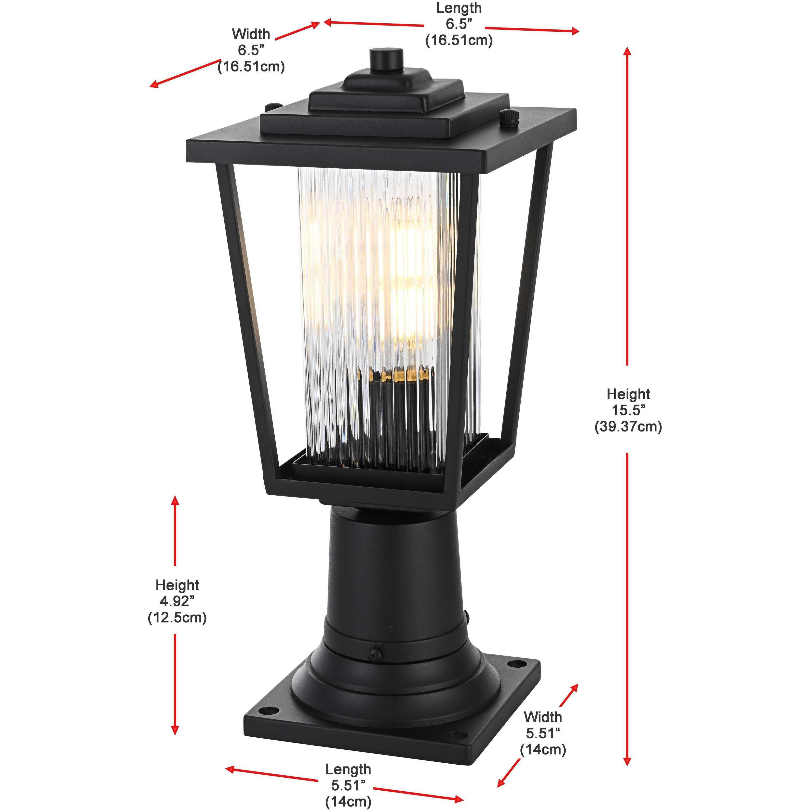 York 1 Light 15.5 inch Black Outdoor Post Light