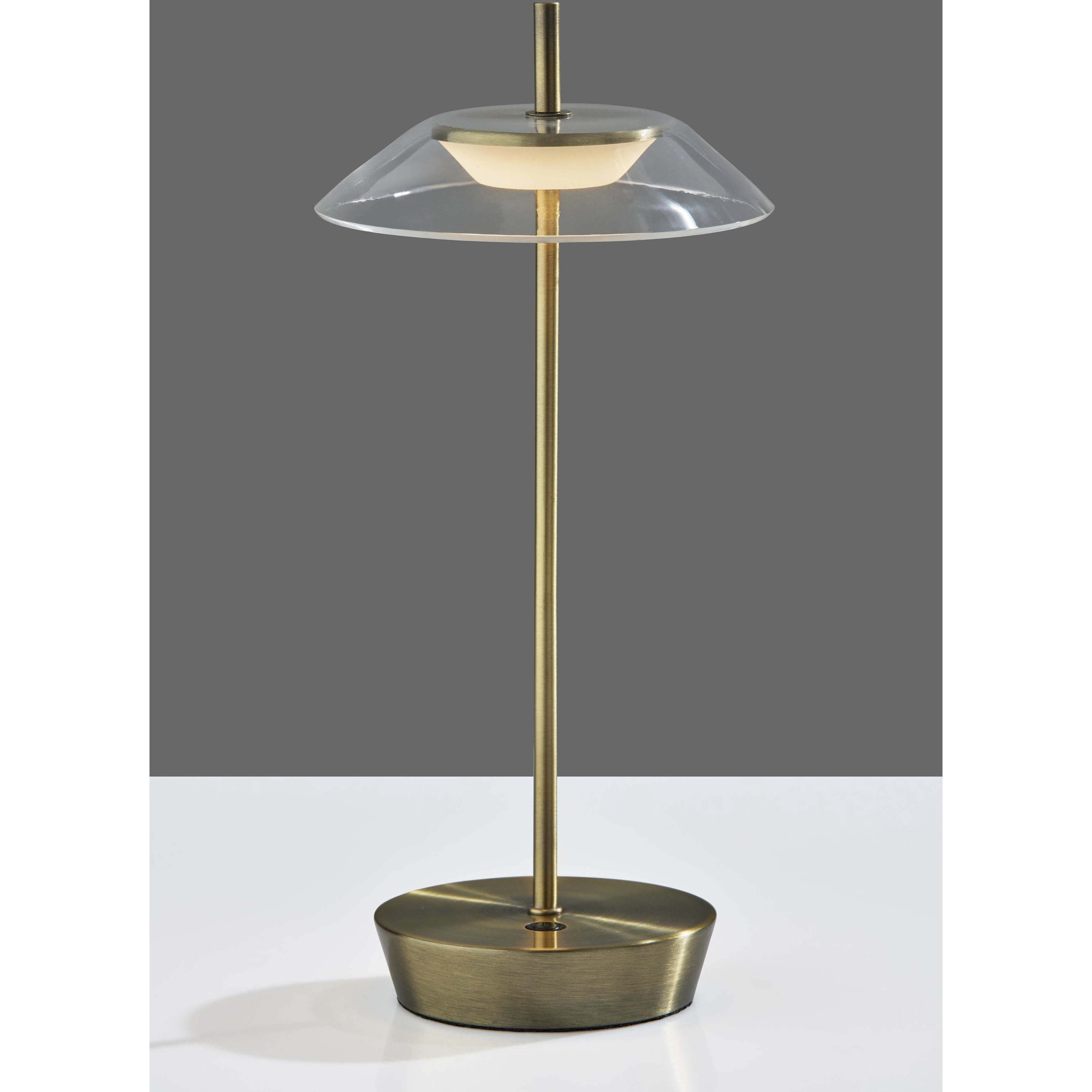 Ako 12 inch 2.00 watt Antique Brass Cordless Table Lamp Portable Light, ADS360