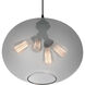 Glass 4 Light 16 inch Black Down Pendant Ceiling Light