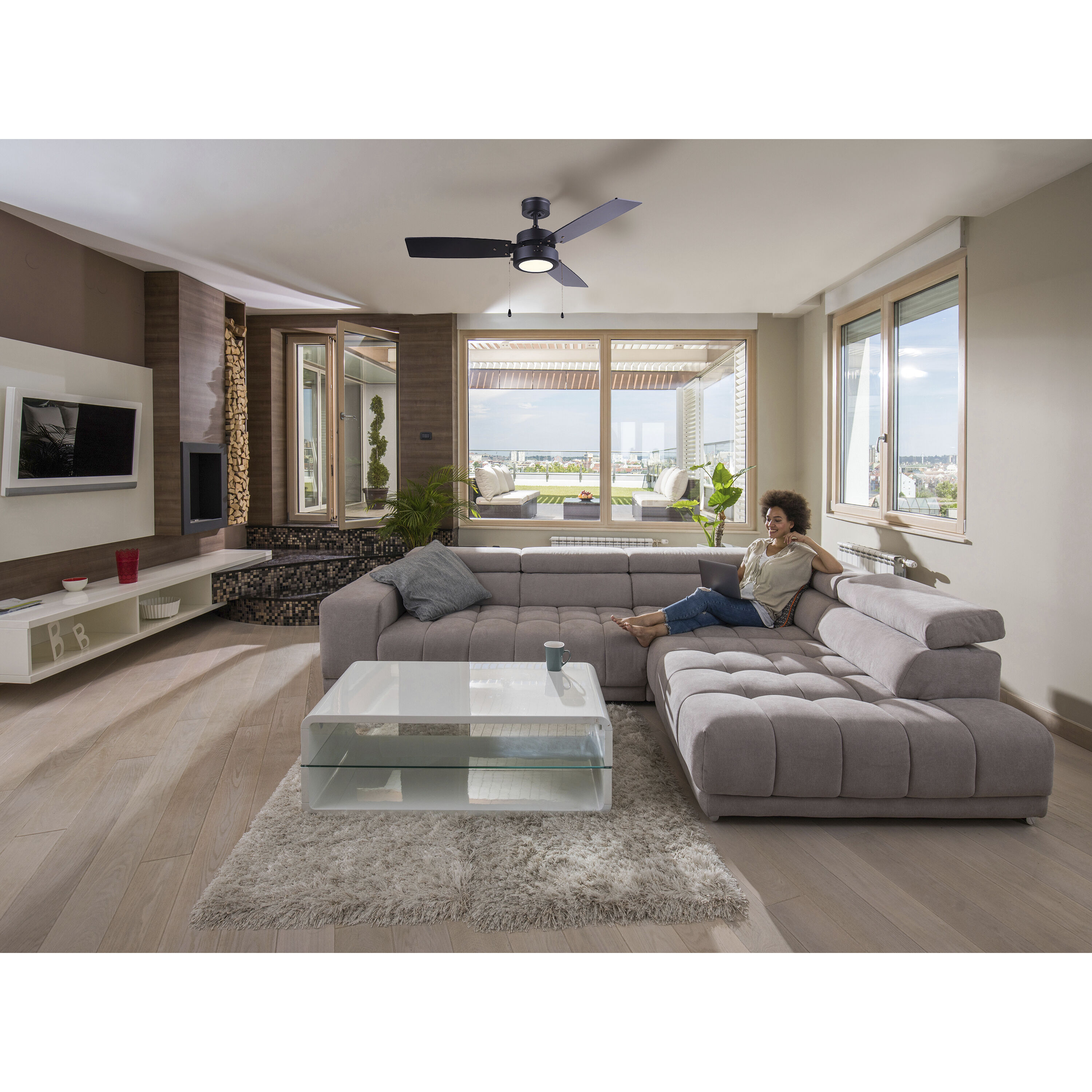 Madison 42 inch Black Ceiling Fan