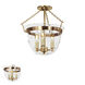 McLean 3 Light 13 inch Rubbed Brass Semi-Flush Mount Ceiling Light