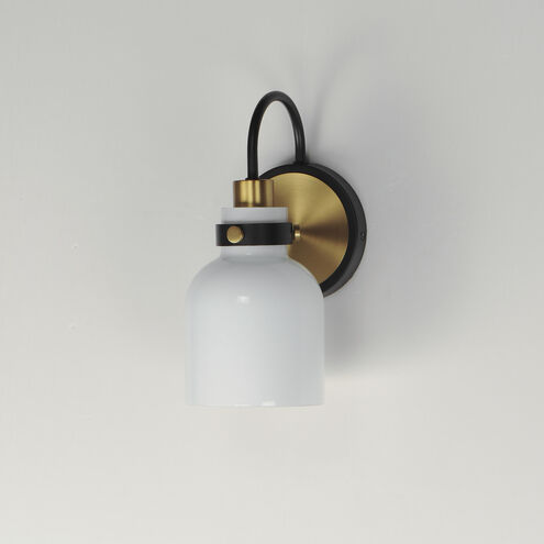 Milk 1 Light 5 inch Satin Brass Wall Sconce Wall Light in Black and Satin Brass