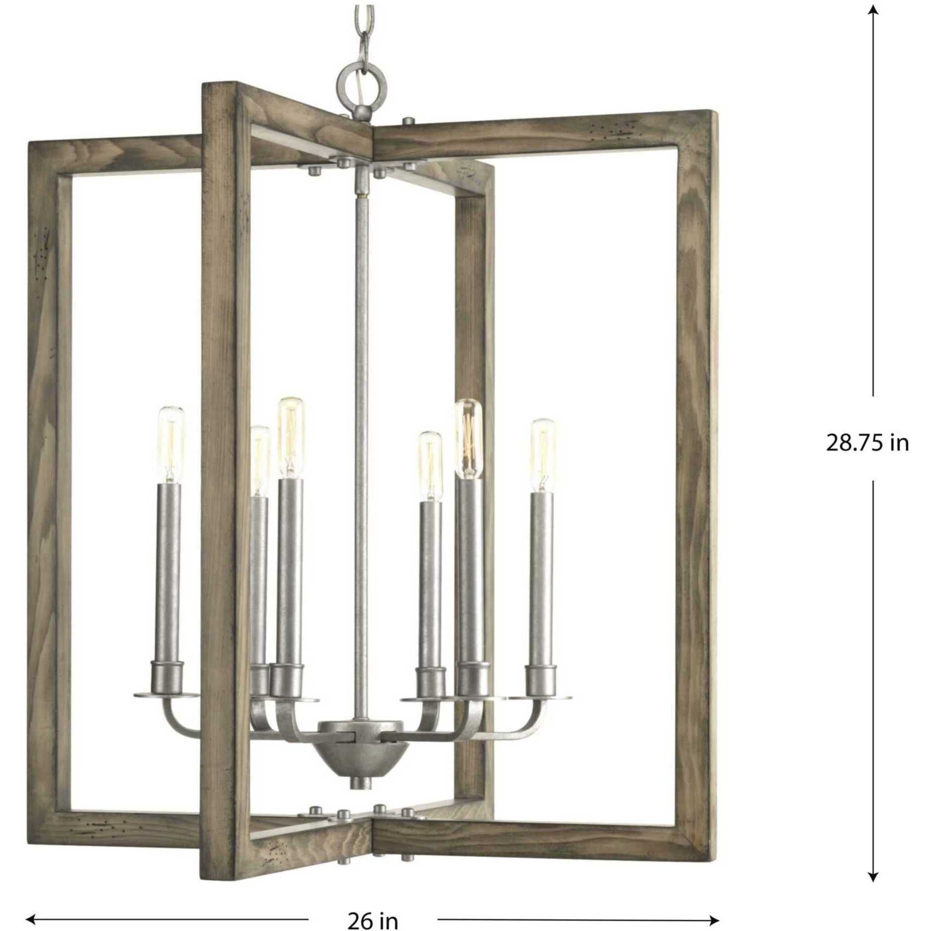 Turnbury 6 Light 26 inch Galvanized Chandelier Ceiling Light, Design Series