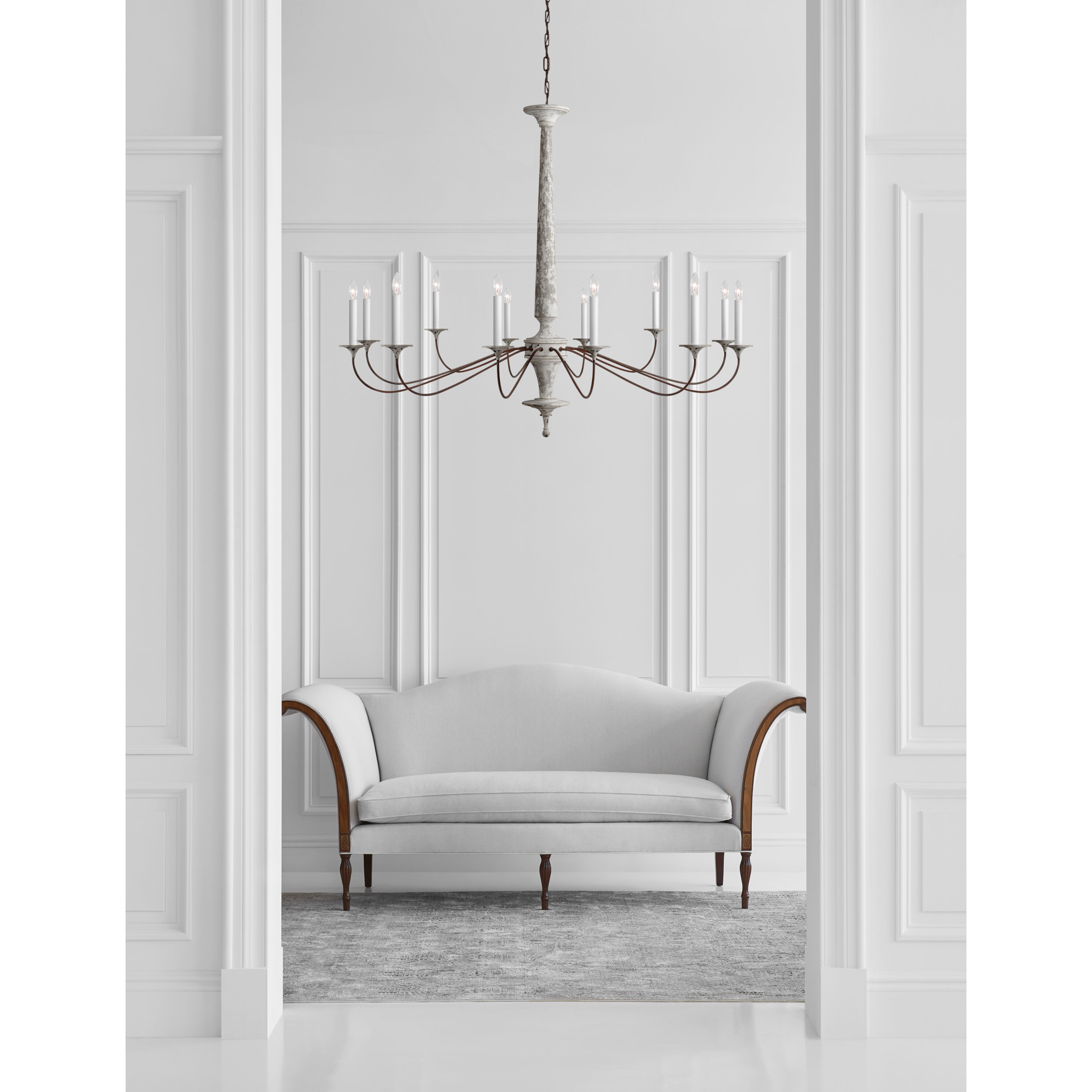 Suzanne Kasler Bordeaux 12 Light 59.75 inch Swedish White and Natural Rust Chandelier Ceiling Light, Grande