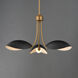 Maris 3 Light 22 inch Black and Natural Aged Brass Multi-Light Pendant Ceiling Light