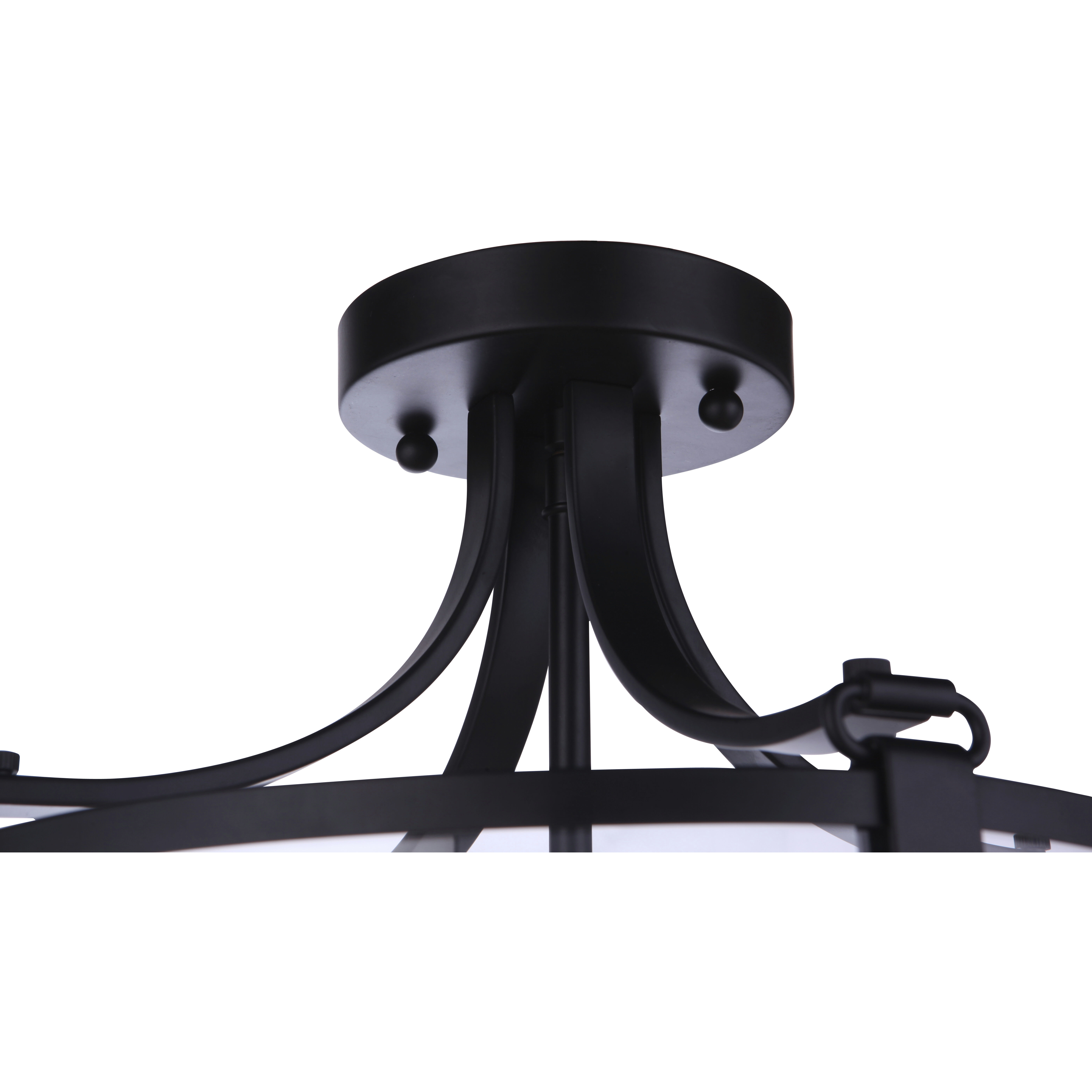 Elliot 3 Light 13 inch Flat Black Semi Flush Ceiling Light