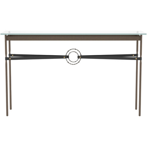 Equus 54 X 14 inch White and Dark Smoke Console Table in Leather Black