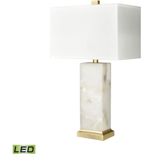 Helain 27 inch 9.00 watt White with Gold Leaf Table Lamp Portable Light